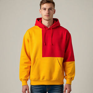 Sudadera con capucha de manga larga con hombros descubiertos bordados de invierno para hombre 500 GSM poliéster polar de peso pesado - Product Image 5