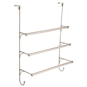 Toallero de pared de Metal rústico de 3 capas, escalera inclinada resistente para baño o cocina, manta decorativa, toallero - Product Image 1