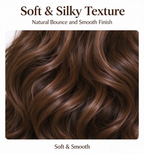 Perruque longue ondulée 100% cheveux humains, brun foncé, perruque à ondulations naturelles pour femmes, perruque volumineuse bouclée en cheveux humains, perruque tendance - Product Image 4