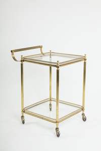 Diseño atractivo Forma redonda 3 Esclavos de vidrio Acero inoxidable Acabado dorado Carro para servir alimentos - Product Image 6