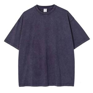 Usine en gros vintage lavage à l'acide t-shirt 100% coton unisexe hommes surdimensionné t-shirt - Product Image 6