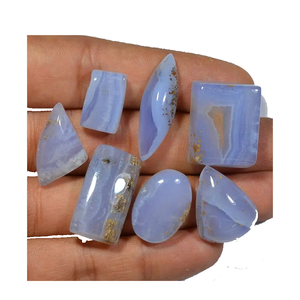 หินธรรมชาติสีฟ้าลูกไม้คริสตัลอาเกตผสมรูปทรงหลวมการรักษาพลอยหลังเบี้ยคริสตัลพลอยทั้งหมดรูปทรงหลังเบี้ย - Product Image 3