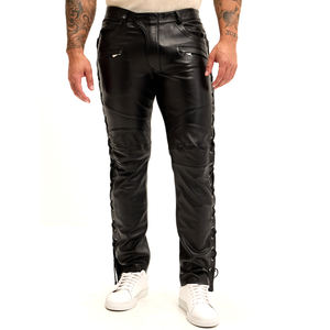Meilleure vente Pantalon en cuir de style décontracté pour hommes, haut de gamme professionnel de haute qualité, bon prix pantalon en cuir respirant personnalisé - Product Image 1