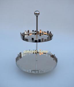 Grand plateau à gâteau de luxe en argent à 3 étages, plateau à fruits en métal argenté, décoration de mariage, support à dessert et outils - Product Image 6