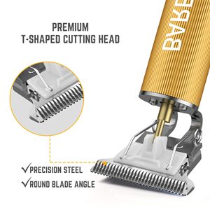 Tondeuse à barbe rechargeable professionnelle pour hommes, tondeuse à cheveux, étanche IPX7, lame en acier inoxydable, alimentation USB, interface française - Product Image 3