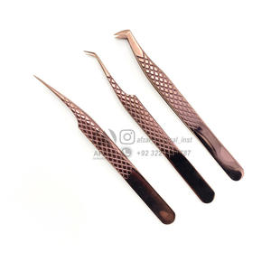 แหนบต่อขนตาสแตนเลส45องศาอุปกรณ์ความงามแหนบปลายต่อขนตา - Product Image 5