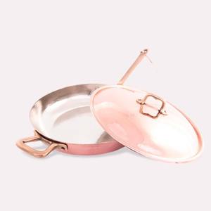 กระทะซอสโลหะพร้อมที่จับอลูมิเนียมและฝาปิดดีไซน์มาตรฐานสำหรับเครื่องครัวโรงแรมร้านอาหารเครื่องใช้ทองแดงสีโรสโกลด์ - Product Image 3