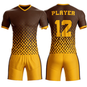 Kit de fútbol personalizado para jugadores jóvenes, conjunto de ropa de fútbol ajustado para adultos, uniforme deportivo de fútbol de malla para verano - Product Image 4