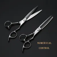 Ensemble de ciseaux de beauté professionnels en acier inoxydable de 6 pouces, ciseaux de coiffure, ciseaux à effiler, kit de ciseaux de coiffure, lames pointues et émoussées