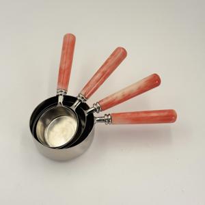 Stainless Steel <b>Measuring</b> <b>Cup</b> With Stylish Design Resin Handle Perfect for Cooking and Baking Kitchenware Use <b>Set</b> of 4 Pcs - Product Image 4