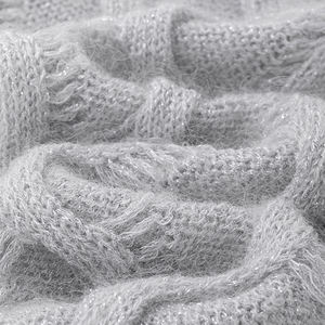 Pull en laine vendeur chaud pull en tricot torsadé personnalisé gros pull gris mohair - Product Image 5