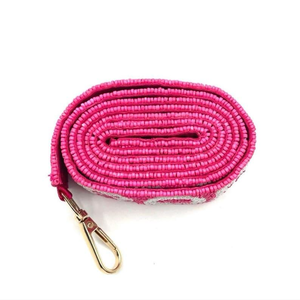 Sangle de sac à main rose brodée avec lettre et crochet doré, accessoire de sac personnalisé - Product Image 2