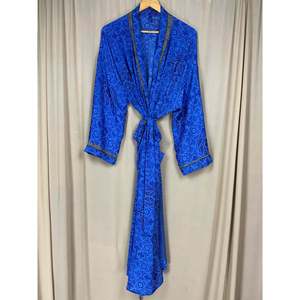 Recycled Silk Sari Women's Kimono Boho Chic Vintage <b>Beach</b> Cover Dress Lounge <b>Robe</b> for Resort Wear Regal Gypsy House <b>Robe</b> - Product Image 3