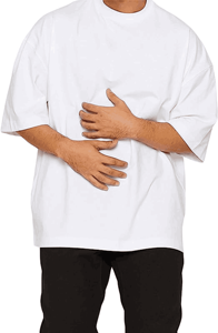 เสื้อยืดผ้าฝ้าย100% หนาสำหรับผู้ชายแบบโอเวอร์ไซส์หรูหราคอกลมผ้าคอตตอนโอเวอร์ไซส์ - Product Image 5