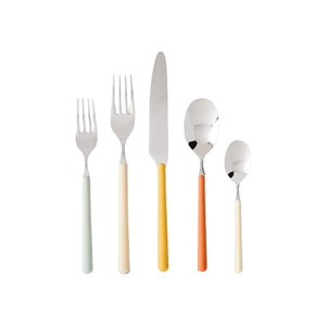 Ensemble de couverts en acier inoxydable de luxe avec poignées colorées, accessoire décoratif pour la cuisine et la table, au meilleur prix de gros - Product Image 1