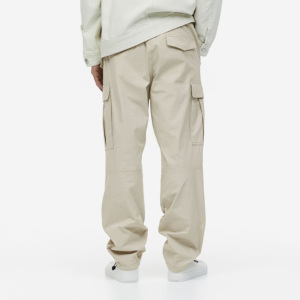 Pantalones cargo de algodón 100% transpirables de cintura alta de estilo informal para hombre con rodilleras y aspecto de ropa de calle con bolsillo de caza - Product Image 3