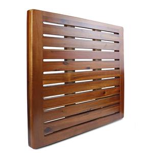Tapis de bain carré en bois massif d'acacia OEM Tapis de douche antidérapant de luxe Hôtels Salles de bains Baignoires Douches Spas Utilisation extérieure et intérieure - Product Image 3