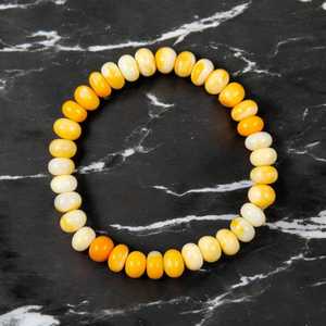 Bracelet élastique fait main de style tendance 2025 en opale orange vibrante 8mm perles de pierres précieuses naturelles cadeau d'anniversaire parfait - Product Image 6