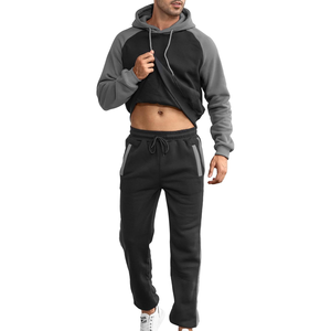 Chándal para hombre, chándal atlético con capucha de 2 piezas, conjuntos de Jogger, conjuntos de traje deportivo informal para correr y trotar - Product Image 2