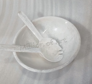 Latest Design White Swirl Resin Round Serving Dinnerware Bowl Table Decor Resin Creative Bowl Kitchenware Homeware - Product Image 2