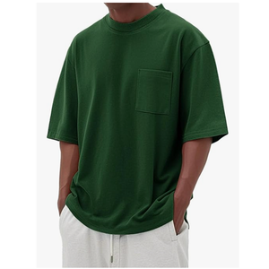 T-shirt à col rond surdimensionné en coton 100% personnalisé pour homme, 180 grammes, style décontracté uni avec impression numérique sur le devant, en provenance du Bangladesh - Product Image 1