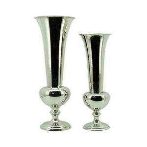 Ensemble de 2 Vase à fleurs en aluminium Taille et forme personnalisées Vase à fleurs couleur argent pour accessoires de décoration de mariage - Product Image 1