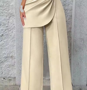 Pantalon évasé en dentelle d'hiver pour femmes, uni, long, avec poches, taille haute, respirant, décontracté, sexy, pantalon de fitness - Product Image 6