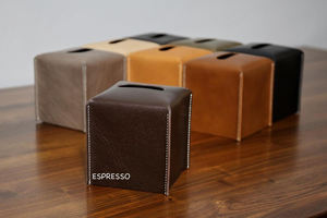 LBTC-0009D de boîte à mouchoirs en cuir véritable de luxe rétro vintage durable personnalisé en gros hôtel maison - Product Image 3