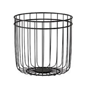 Large Storage <b>Basket</b> for Books and Food Storage Indian Black Metal <b>Wire</b> Mesh Storage <b>Basket</b> Black Powder Coating Color - Product Image 1