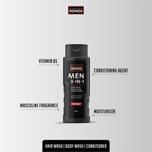 3 en 1 Hair & Body Wash 220 mL Hombres Hidratante Shantos Romeo Hombres a precio a granel - Product Image 1
