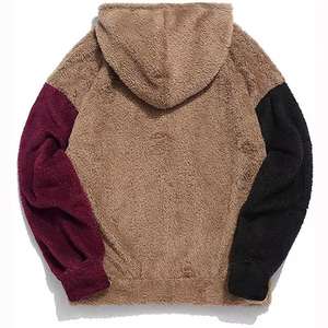 Fabricante al por mayor invierno cálido logotipo personalizado pulóver grueso polar hombres pesado piel sintética Sherpa sudaderas con capucha - Product Image 2