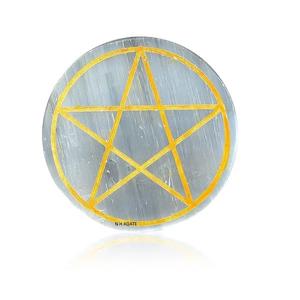 Plaque de Recharge en Sélénite avec Symbole Étoile de David, Cristaux de Pierre d'Agate et Gemmes de Guérison, Meilleures Ventes - Product Image 2