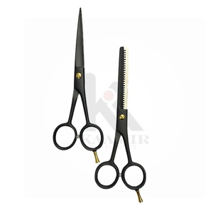 Ensemble de ciseaux de coiffeur et de cheveux amincissants noir mat professionnel ciseaux de coupe de cheveux personnalisés de haute qualité poignée en acier pour une utilisation en Salon - Product Image 1