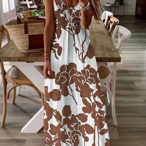 Summer Denim Solid Front Logo Casual <b>Suspender</b> Dress Vacation Fashionable Sleeveless Loose Fit Knee-Length - Product Image 3