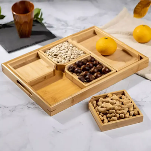 Caja de madera de diseño moderno para frutas secas, caja de 5 contenedores, diseño decorativo para decorar la mesa, caja de uso de pulido de madera segura para alimentos - Product Image 3