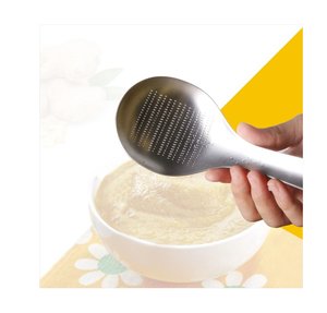 Cuillère à ail et gingembre en acier inoxydable faite à la main Zesteur de citron Gingembre Ail Outil de meulage Gadgets de cuisine - Product Image 1