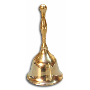 Cloche d'église en laiton massif de haute qualité avec design antique et poignée en fonte idéale pour la décoration de table et la maison - Product Image 1