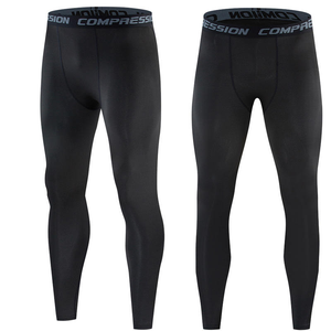 <b>Mens</b> 3/4 Compression Tights Custom Logo Sports <b>Base</b> <b>Layer</b> Pants Quick Dry Anti-Bacterial Anti-UV Elastic Waist OEM ODM Leggings - Product Image 3