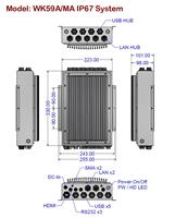 Caja de Ordenador Mini-ITX de Aleación de Aluminio Resistente al Agua IP67, Fuente de Alimentación, Memoria de 4GB-32GB, Puertos USB, Expansión M.2 - PC Industrial Resistente