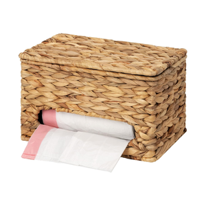 Cesta de Almacenamiento Rectangular de Jacinto de Agua Estilo Rústico Hecha a Mano para Bolsas de Basura para Cocina, Fabricada por VgreenArt en Vietnam - Product Image 2