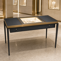 Vitrine de présentation de bijoux en verre verrouillable de luxe avec éclairage LED et tiroirs de rangement pour magasin de détail