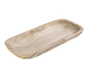 ชามแป้งไม้ธรรมชาติสำหรับตกแต่งโต๊ะในครัวแบบยังไม่เสร็จชามไม้ - Product Image 1