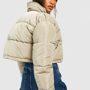 Nylon Cropped Bubble Puffer <b>Jackets</b> Streetwear Hip Hop Style Waterproof Hooded Quilted Coats Customized <b>Women</b> Puffer <b>Jacket</b> - Product Image 2