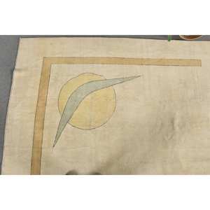 Tapis Turc Vintage Beige Moderne 6.1X10 ft Handmade Patchwork Design Daim Laine Faux Lapin Fourrure Latex Rectangle Couloir - Product Image 3