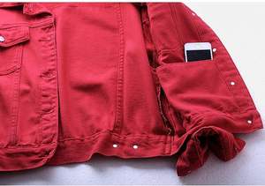 Chaqueta vaquera para mujer de lavado ligero de la mejor calidad, abrigo cortavientos de algodón con tela polar y patrón estampado - Product Image 3