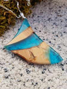 Wholesale Custom Vintage Fashionable Wooden Gift Wood <b>Resin</b> Pendant Necklace Woven Rope Chain Men Woman <b>Epoxy</b> Jewelry - Product Image 2