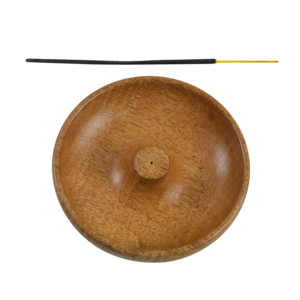 Round <b>Wooden</b> Incense Stick Holder with Bowl Design Home Decor Ash Catcher Aromatherapy Ornament <b>for</b> Incense <b>Burner</b> or Diffuser - Product Image 2