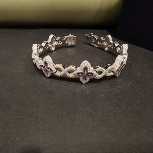 Pulsera certificada IGI de corte brillante redondo de 3.5CT con diamante cultivado en laboratorio para mujer en oro macizo de 14kt con diseño único - Product Image 1