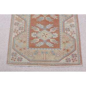 Tapis turc vintage, petit tapis de 2,6 x 4,1 pieds, tapis Ikat marron - Product Image 5