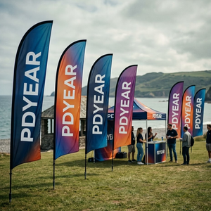 Bandera de Playa Publicitaria Personalizada con Envío Rápido, Asta de Fibra de Vidrio, para Campañas de Marketing Urgentes - Product Image 1